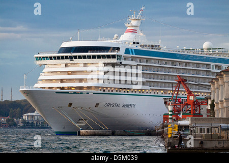 Cruise ship 'Crystal Serenity' in the port of Istanbul Stock Photo