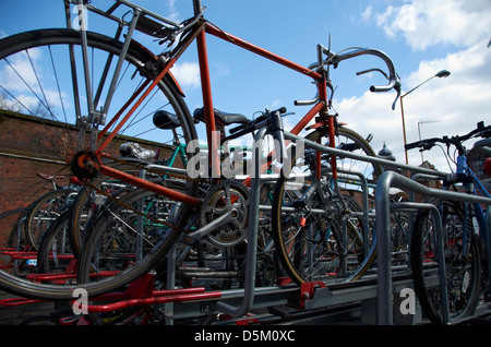 Bike park outside Waterloo Railway Station, London, England. Stock Photo