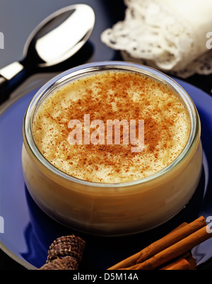 Typical Spanish creative cuisine with rice, milk and cinnamon Stock Photo