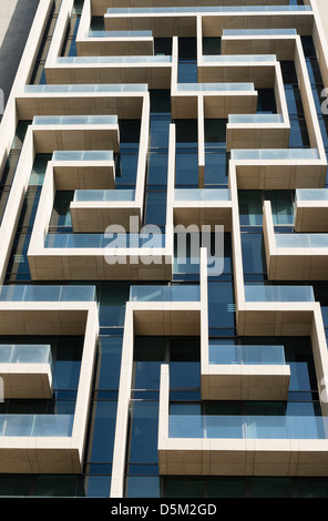 Detail of modern architectural details on new high-rise apartment ...