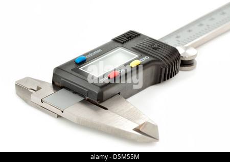 Electronic digital caliper isolated on white background Stock Photo