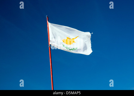 cypriot flag paphos cyprus Stock Photo