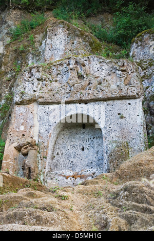 europe, italy, tuscany, sovana, ridge of sopraripa, tomb of the siren, III century BC Stock Photo