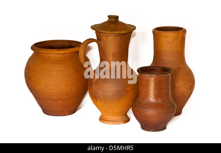 Ancient pottery made from clay Stock Photo