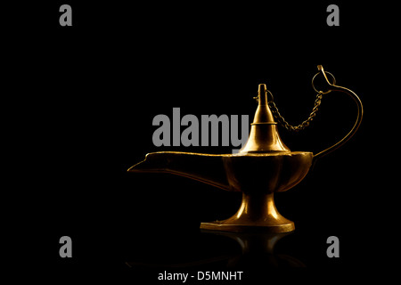 alladin lamp isolated on black Stock Photo
