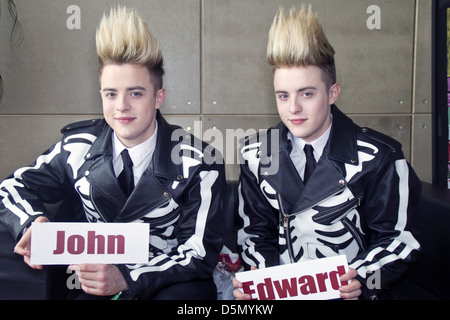 John Grimes and Edward Grimes from Jedward at the Universal Music building. Berlin, Germany - 20.05.2011 Stock Photo