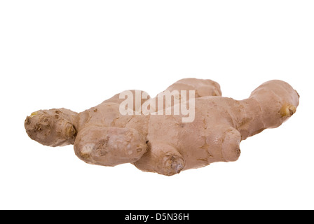 big fresh root ginger on white background Stock Photo