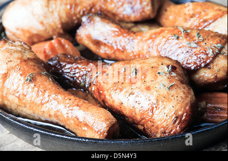 fried chicken legs with golden crust Stock Photo