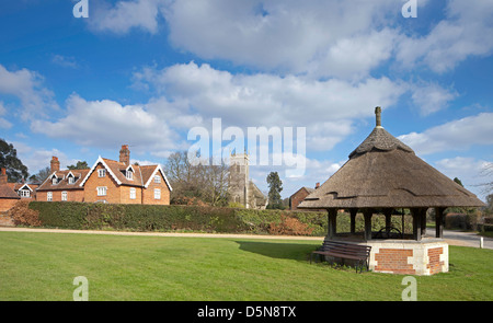 The attractive village of Woodbastwick and St Fabian & St Sebastian Church, Norfolk, England, UK Stock Photo