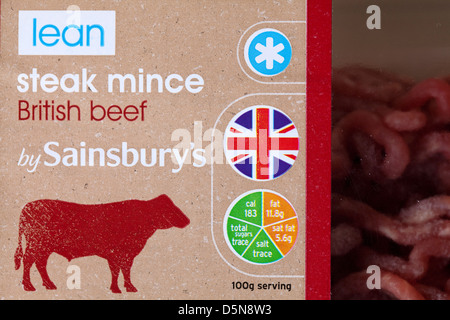 Mince Packaging info - UK Stock Photo