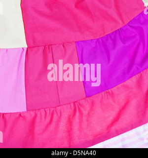 details of pink patchwork quilt Stock Photo