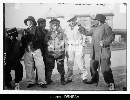 Thanksgiving Maskers (LOC) Stock Photo