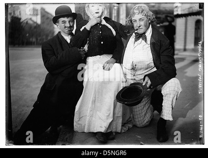 Thanksgiving Maskers (LOC) Stock Photo