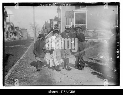 Thanksgiving Maskers (LOC) Stock Photo