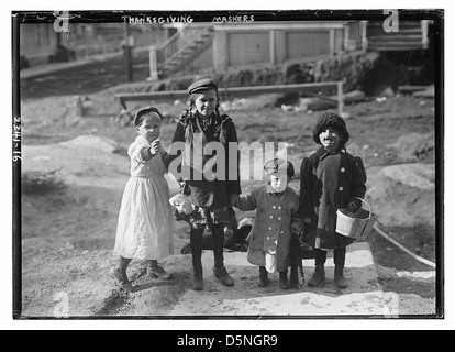 Thanksgiving Maskers (LOC) Stock Photo