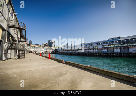 The Wharf Theatres in Walsh Bay, right next to the Sydney Harbour Bridge. Stock Photo