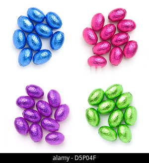 Easter chocolate in four colors Stock Photo