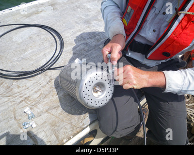 deep water horizon equipment measurement oil spill Stock Photo