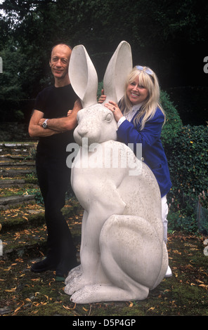 Dwina Gibb and Robin Gibb of the pop group Bee Gees 2000s at their home in the Home Counties UK  HOMER SYKES Stock Photo