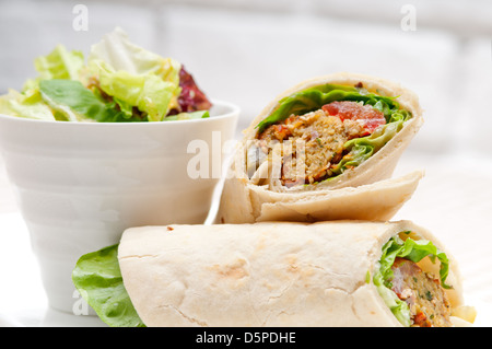 falafel pita bread roll wrap sandwich traditional arab middle east food Stock Photo