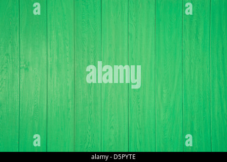 Wooden wall painted bright green Stock Photo