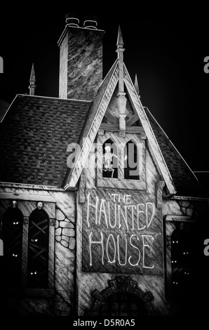 Haunted House at night Stock Photo