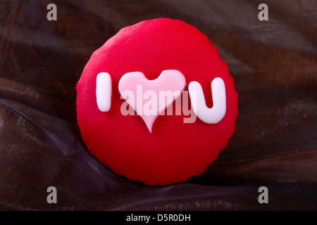 Cupcake with I love you written on it Stock Photo