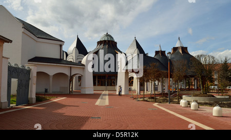 Bath and Spa Hagymatikum in Mako Hungary projected by famous Hungarian achitect Imre Makovecz Stock Photo