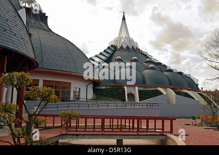 Bath and Wellness Hagymatikum in Mako Hungary projected by famous Hungarian achitect Imre Makovecz Stock Photo