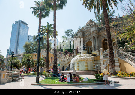 Cerro Santa Lucia, regarded as Santiago’s birthplace. Santiago Chile Stock Photo