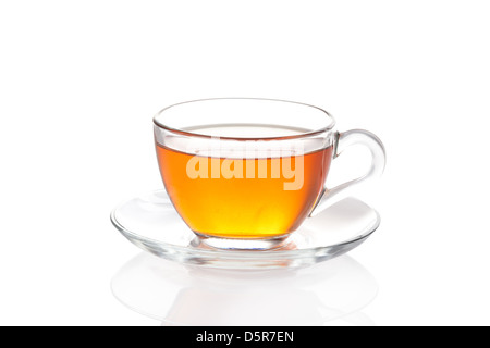 Tea in glass cup isolated on white Stock Photo