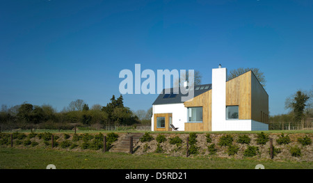 Woodfield House, Enfield, Ireland. Architect: Patrick Gilsenan Architect, 2011. Overview from neighbouring farm. Stock Photo