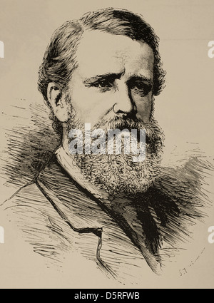 Verney Lovett Cameron (1844-1894). British explorer. Engraving in The Illustration. Universal Magazine, 1876. Stock Photo