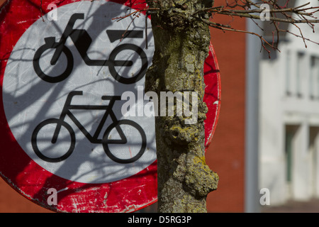 Dutch Cycle path Street sign Stock Photo