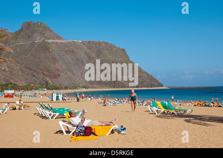 Playa de las Teresitas beach San Andres town Tenerife island the Canary Islands Spain Europe Stock Photo