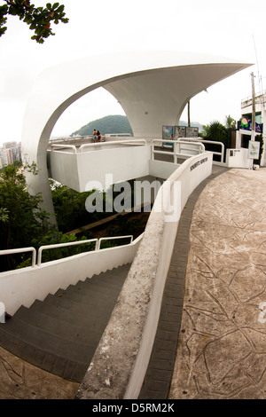 Niemeyer monument in the top of Ilha Porchat island at São Vicente, São Paulo shore, Brazil Stock Photo