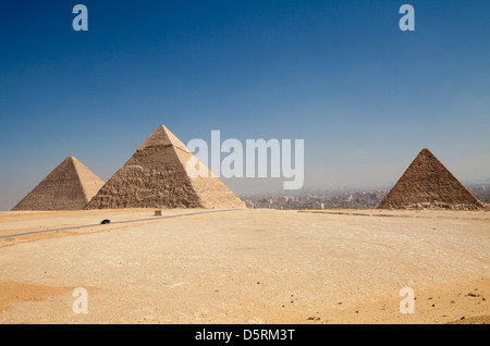 The Great Pyramid complex of Giza in Egypt Stock Photo