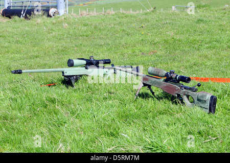 British Sniper with AI L115A3 sniper rifle, Stock Photo