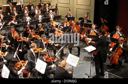 British conductor Christopher Ward (R) is pictured in Goerlitz, Germany, 26 February 2013. Photo: Jens Trenkler Stock Photo