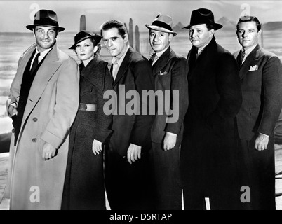 RICARDO CORTEZ, MARGUERITE CHURCHILL, BORIS KARLOFF, HENRY O'NEILL, BARTON MACLANE, WARREN HULL, THE WALKING DEAD, 1936 Stock Photo