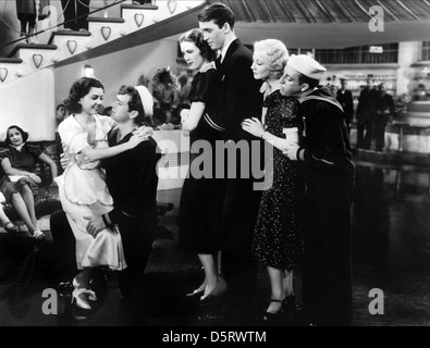 FRANCES LANGFORD, SID SILVERS, UNA MERKEL, JAMES STEWART, ELEANOR POWELL, BUDDY EBSEN, BORN TO DANCE, 1936 Stock Photo