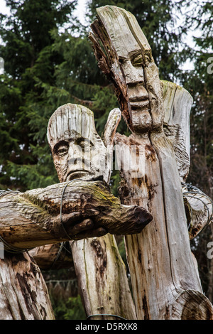 Sculptures from Frank Bruce Sculpture Park at Feshiebridge in Scotland Stock Photo