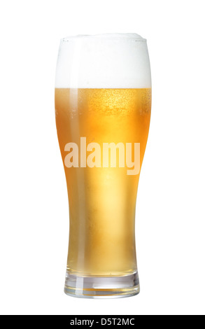 glass of beer isolated on white with clipping path included Stock Photo