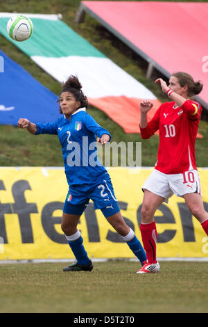 Sara Gama (ITA), Nina Burger (AUT), APRIL 7, 2013 - Football / Soccer : International Friendly match between Austria 1-3 Italy at Jacques Lemans Arena Stadium in Sankt Veit an der Glan, Austria. (Photo by Maurizio Borsari/AFLO) Stock Photo