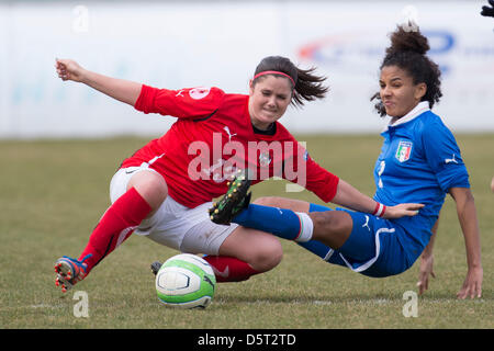 Sarah Zadrazil (AUT), Sara Gama (ITA), APRIL 7, 2013 - Football / Soccer : International Friendly match between Austria 1-3 Italy at Jacques Lemans Arena Stadium in Sankt Veit an der Glan, Austria. (Photo by Maurizio Borsari/AFLO) Stock Photo