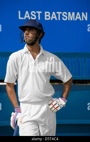 Portrait of a cricketer Stock Photo