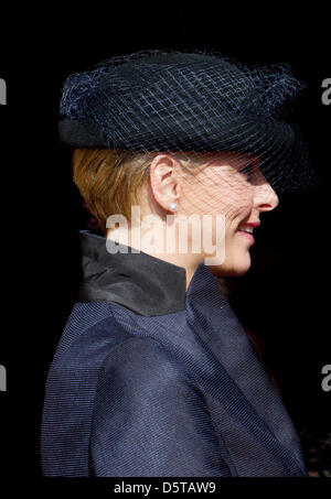 Princess Charlene of Monaco at the balcony of the Royal Palace during the celebrations of the National day of Monaco, 19 November 2012. Photo: Patrick van Katwijk Stock Photo