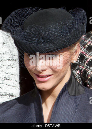 Princess Charlene of Monaco at the balcony of the Royal Palace during the celebrations of the National day of Monaco, 19 November 2012. Photo: Patrick van Katwijk Stock Photo