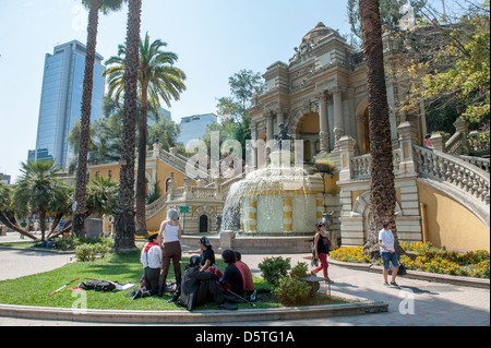 Cerro Santa Lucia, regarded as Santiago’s birthplace in Santiago, Chile Stock Photo