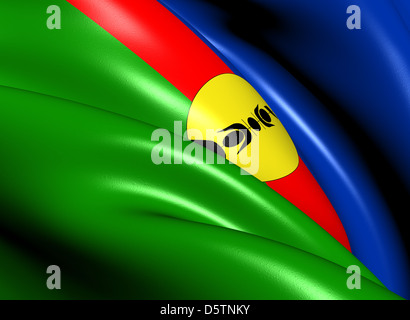 Flag of New Caledonia. Close Up. Stock Photo